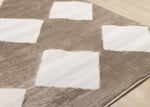 Logan Modern Diamonds Area Rug - 7' X 10' - Brown/Cream