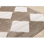 Logan Modern Diamonds Area Rug - Brown Cream - 7' X 10'