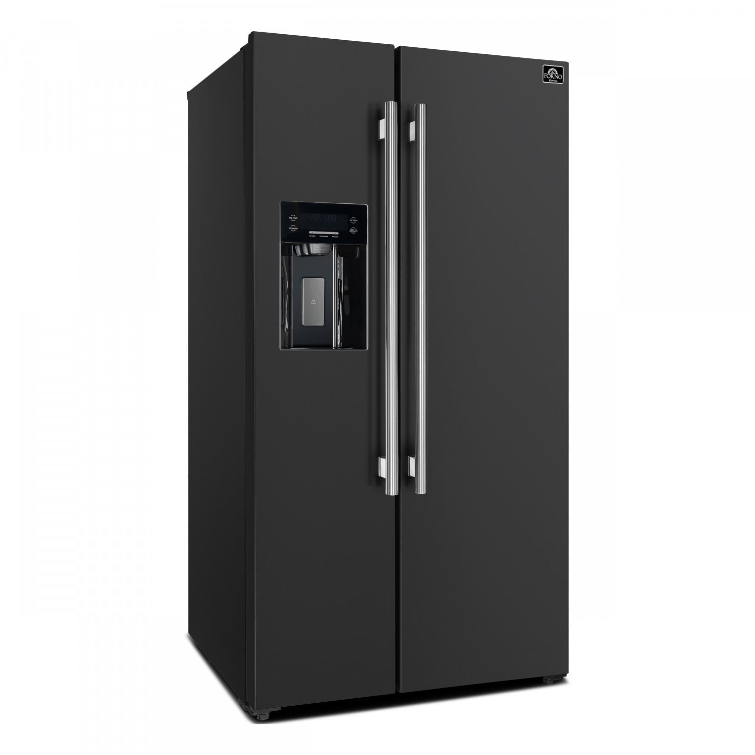 Forno Salerno 36" 20 Cu.Ft. Black Side-by-side Refrigerator with Ice & Water Dispenser - FFRBI1844-36BLK