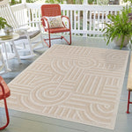 Assia Curves Outdoor Rug - 6' x 9' - Beige