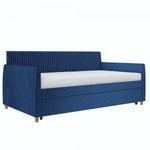 Daphne Upholstered Twin Daybed with Twin Trundle - Blue Velvet