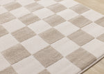 Logan Modern Checkered Area Rug - Beige Cream - 8' X 11'