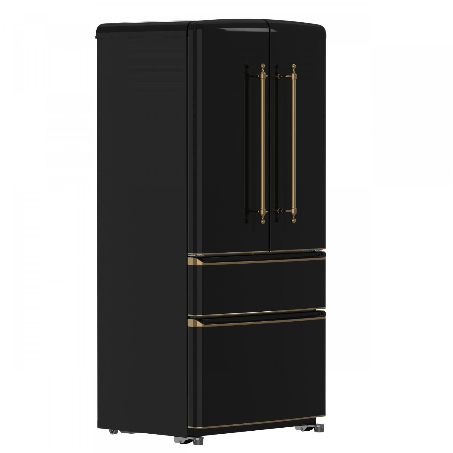 Forno Luigi 33" 18 Cu.Ft. Black French Door Refrigerator - FFFFD1791-33BLK