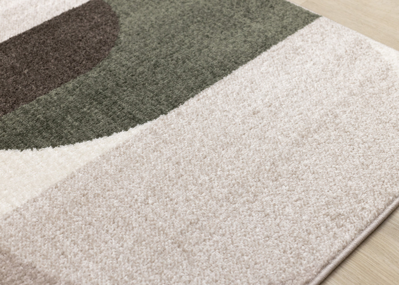 Maui Contemporary Geometric Area Rug - Cream Green - 5' X 8'