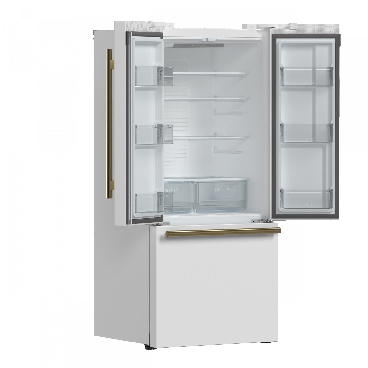 Forno Gallipoli 31" 17.5 Cu.Ft. White French Door Refrigerator with Ice Maker - FFFFD1974-31WHT