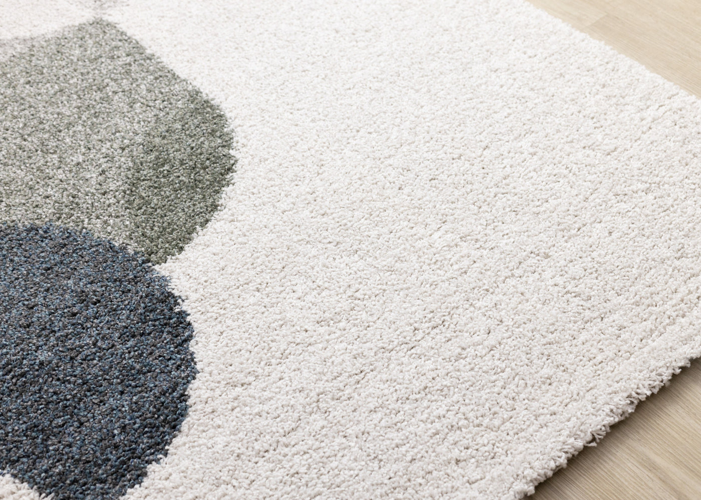 Misha Modern Geometric Area Rug - White Grey - 5' X 8'