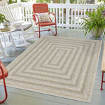 Assia Rectangles Outdoor Rug - 6' x 9' - Beige