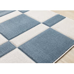 Finley Modern Geometric Area Rug - Blue White - 5' X 8'