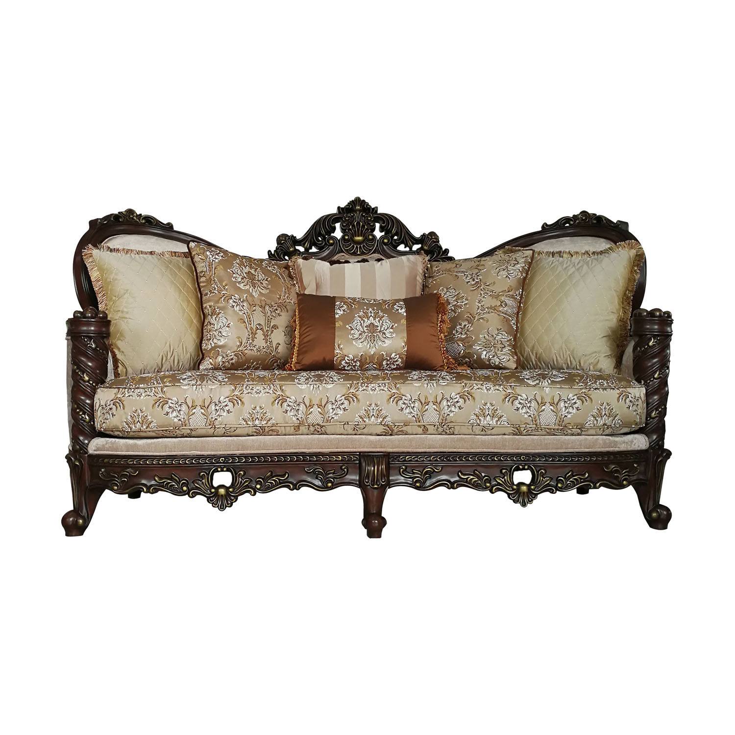 Artizan Sofa - Champagne/Dark Walnut