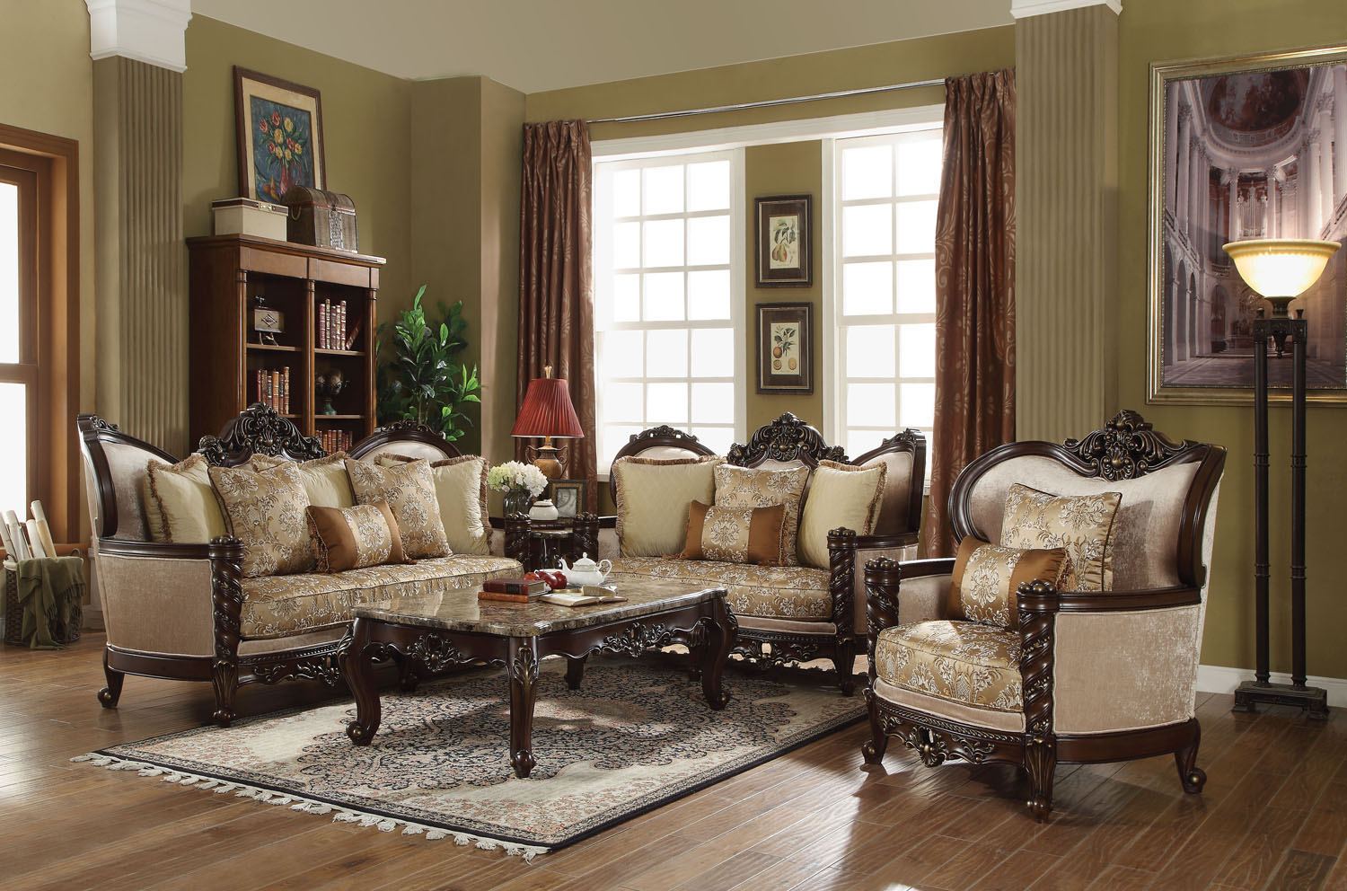 Artizan Sofa - Champagne/Dark Walnut