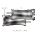 Selena III King Pillow Case - Black Check - Set of 2