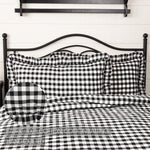 Selena III Ruffled King Sham - Black Check