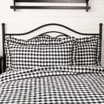 Selena III Ruffled King Sham - Black Check