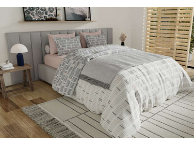 Scandi Home 7-Piece Queen Set Bed in a Bag - White and Grey