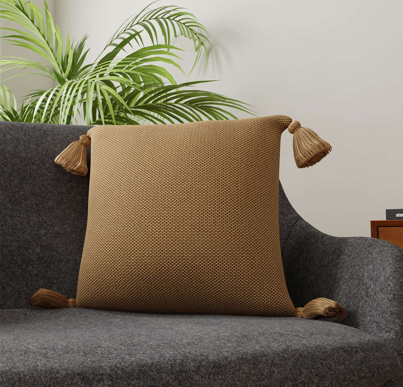 Mid-century Modern 18 X 18 Decorative Pillow - Taupe
