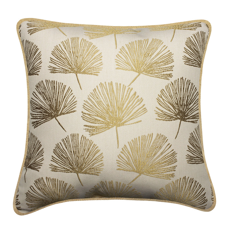 Natural Glam 18 X 18 Decorative Leaf Pillow Gold Leon's