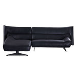 Cutler Leather Left-Facing Sectional - Black