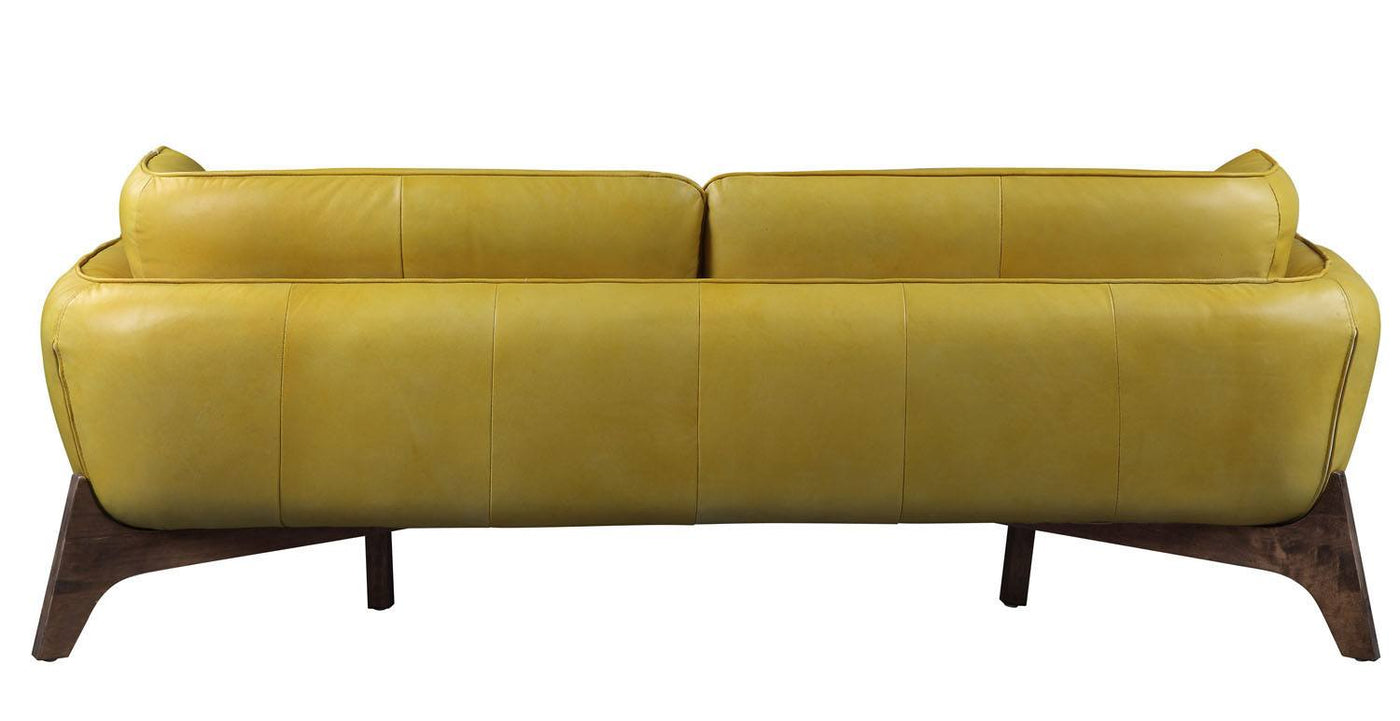 Barbon Leather Sofa - Mustard Yellow