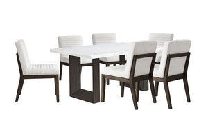 Maeve 7-Piece Dining Set - Beige, Espresso