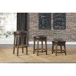 Westby Round Swivel Bar Height Stool - Brown