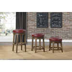 Westby Round Swivel Bar Height Stool - Red
