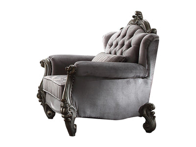 Escalera Accent Chair - Velvet and Antique Platinum