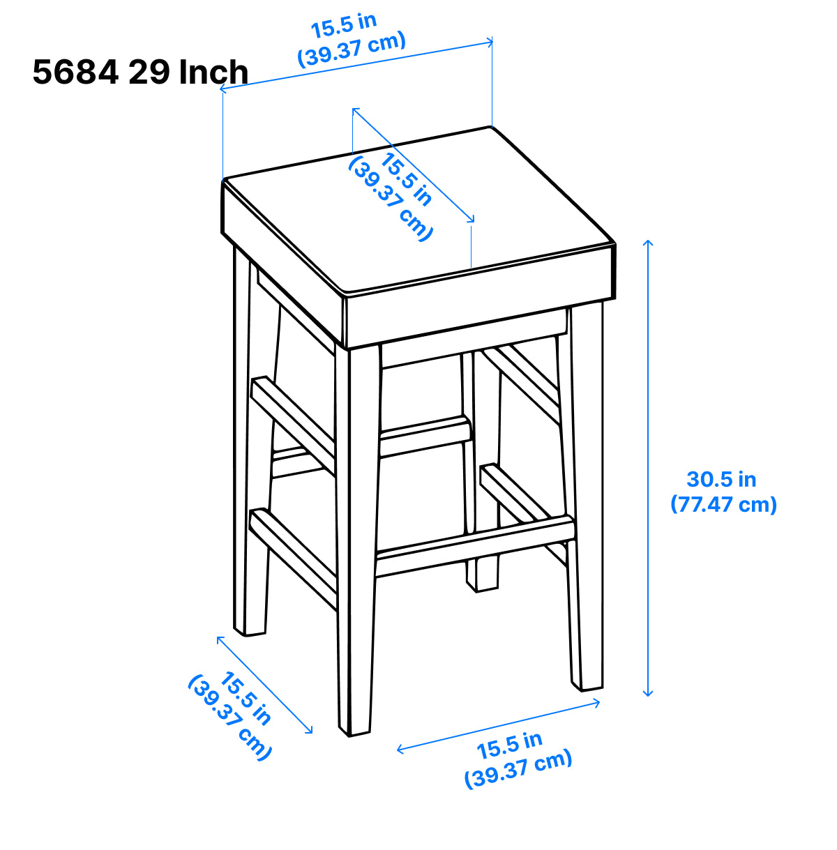 Pittsville Bar Stool - Grey - Set of Two