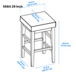 Pittsville Bar Stool - Espresso, Black - Set of Two