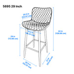 Nya Bar Stool - Grey - Set of Two