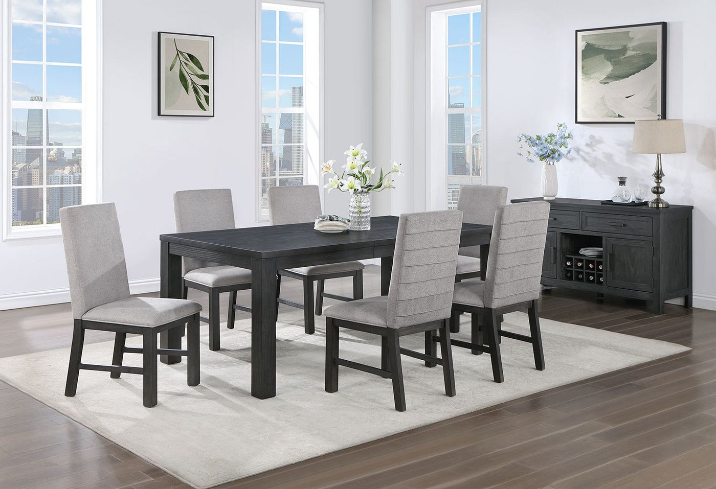 Nola Extendable Dining Table - Dark Grey