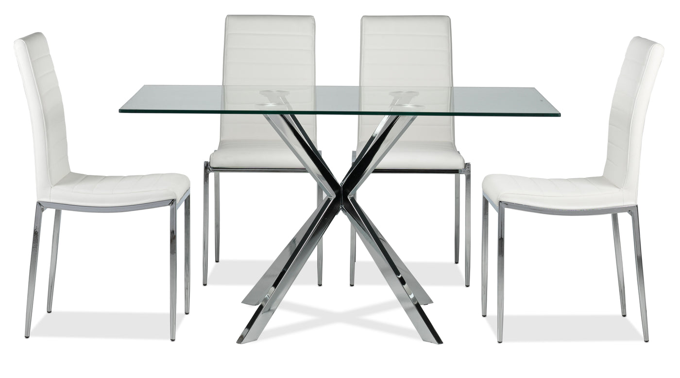 Darron 5-Piece Dining Table Set - White