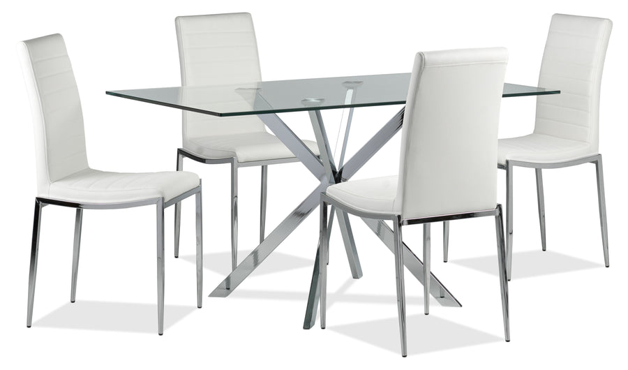 Darron 5-Piece Dining Table Set - White