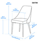Eugenie Velvet Dining Chair - Grey - Set of Two