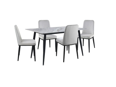 Emberly 5-Piece Sintered Dining Set - Beige, Black