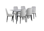 Emberly 7-Piece Sintered Dining Set - Beige, Black