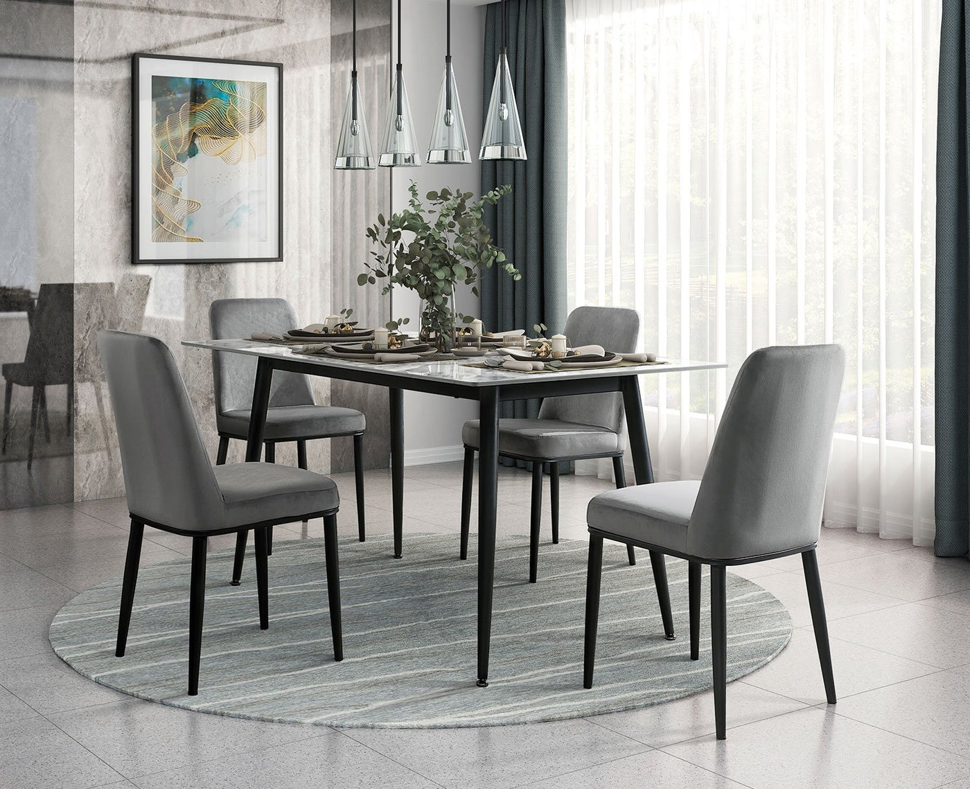 Emberly Dining Chair - Grey, Black