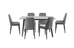 Emberly 7-Piece Sintered Dining Set - Grey, Black