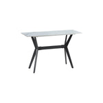 Kalani 47" Sofa Table - White Sintered Stone & Black Metal