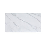Kalani 47" Coffee Table - White Sintered Stone & Black Metal