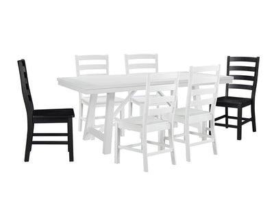Vivid 7-Piece Dining Set - White, Black