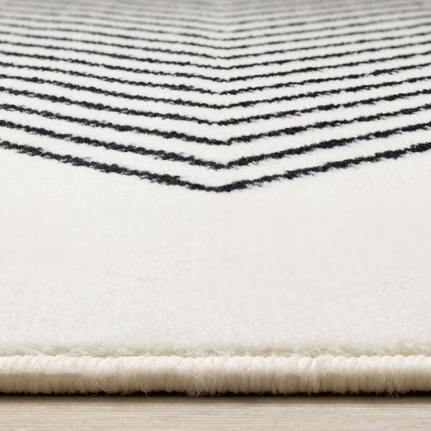 Functional Modern Soundwaves Area Rug - White Black - 8' X 11'