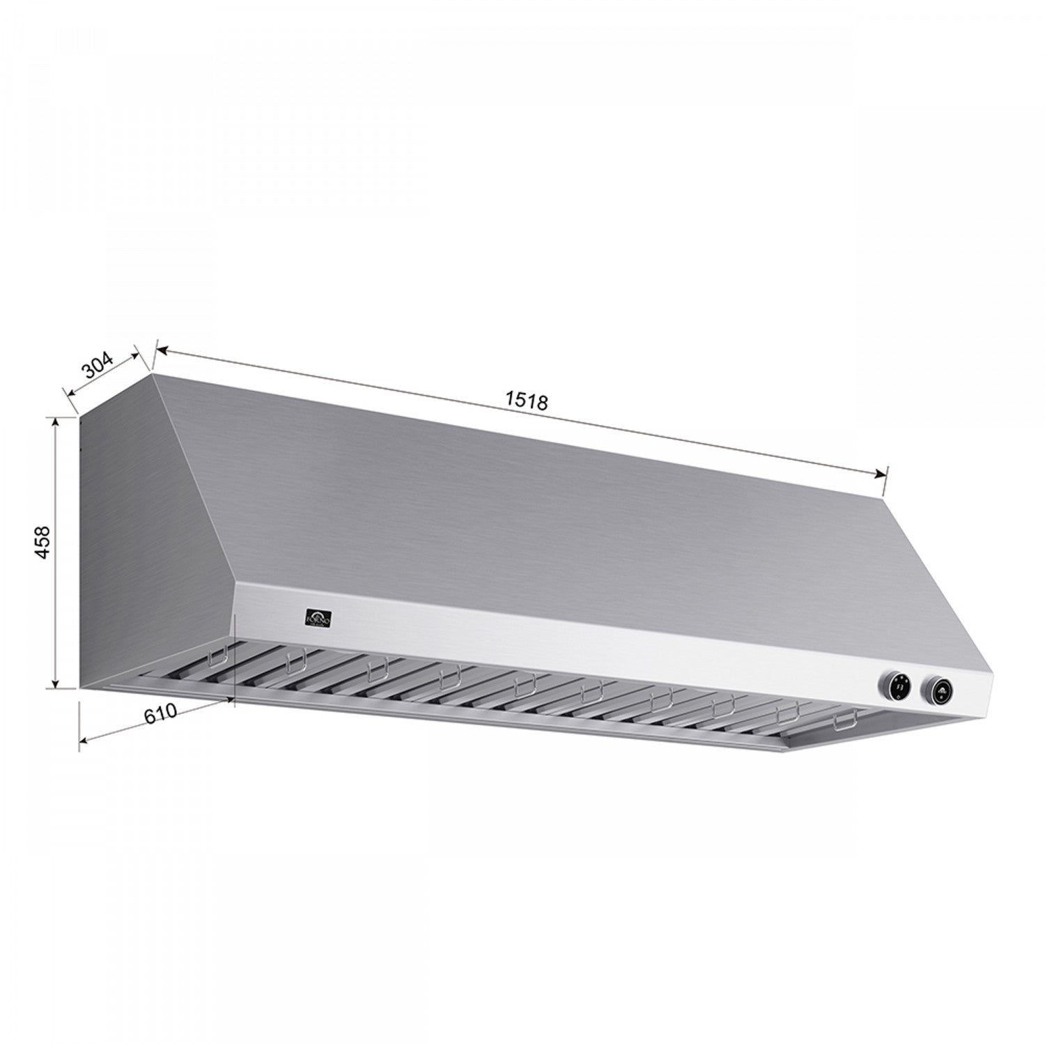 Forno Biagio Stainless Steel 60" 1200 CFM Wall Mounted Range Hood - FRHWM5009-60