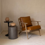 Gavrin Round Side Table With Handle - Dark Grey