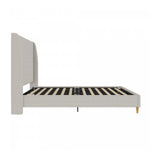 Tess Upholstered Wingback Queen Bed - Whiskey Gray Linen