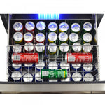 Forno Azienda 24" Stainless Steel 108 Bottle Dual Zone Wine Cooler with Two Refrigerated Drawers - FWCDR6628-24S