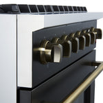 Forno Marco 36" Black Freestanding Gas Range (5.36 Cu. Ft.) - FFSGS6277-36BLK