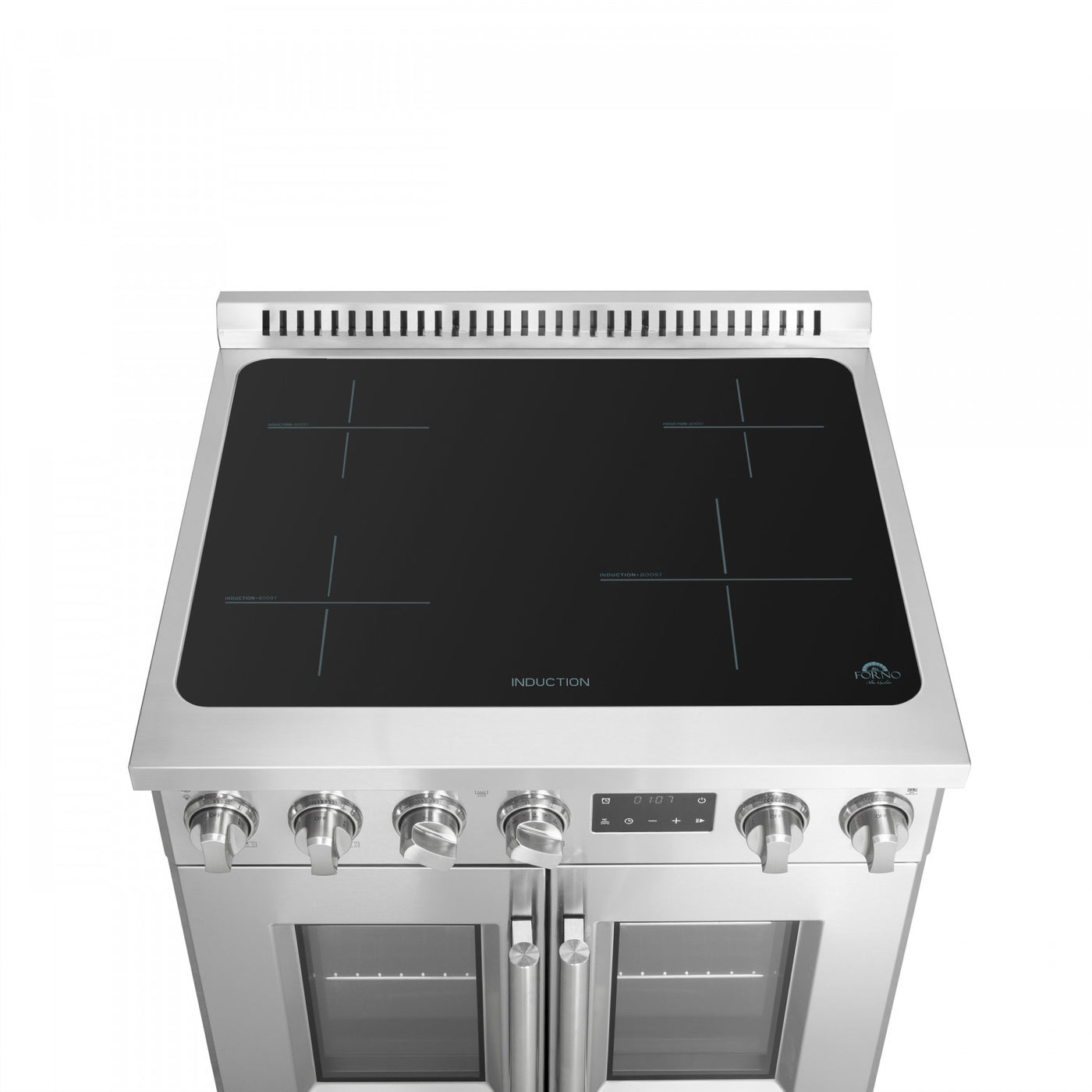 Forno Torino Stainless Steel 30" True Convection Induction Range with Air Fry and Air Sous Vide (4.32 Cu. Ft.) - FFSIN0950-30
