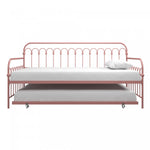 Novogratz Bright Pop Metal Twin Daybed with Trundle - Dusty Rose