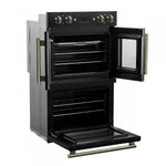Forno Asti Black 30" French Door Double Wall Oven With Dual True Convection And Air Fry (7.36 Cu. Ft.) - FBOEL1340-30BLK