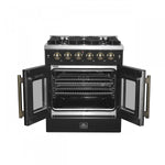 Forno Galiano 30" Black French Door Freestanding Gas Range (4.32 Cu. Ft.) - FFSGS6444-30BLK